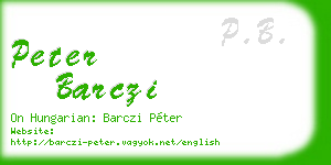peter barczi business card